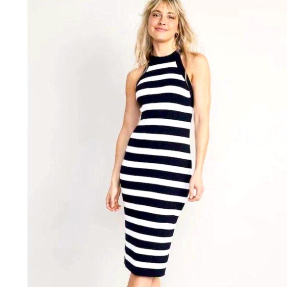 Old Navy Dresses & Skirts - NWT Fitted Striped Sleeveless Rib-Knit Midi Sweater Dress
